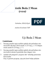 Uji Statistik Beda 2 Mean (T-Test) : Nurhalina, SKM, M.Epid Analisis Kesehatan UMP