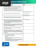 Back to School Planning for in Person Classes