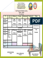 Modular Learning Class Schedule Grade 5 Aguila SY 2020-2021