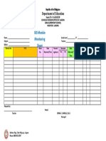 SES Module Monitoring Sheet: Department of Education