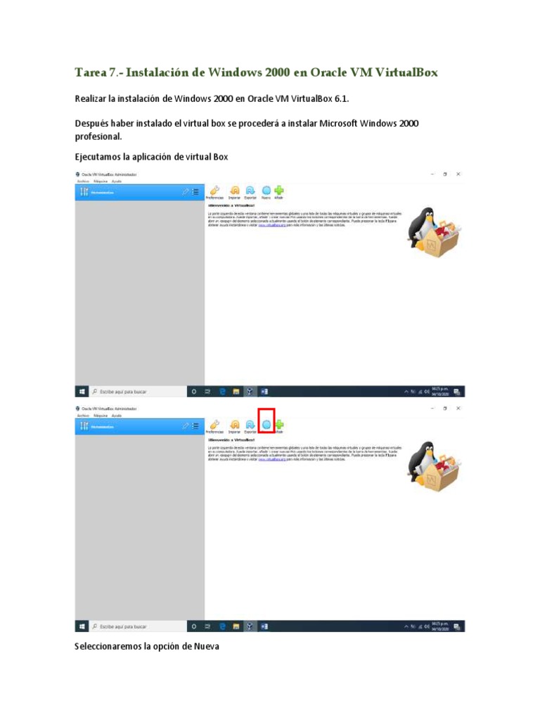 Instalación de Windows 2000 en VirtualBox | PDF | Windows 2000 ...
