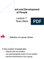 Management and Development of People: Team Work
