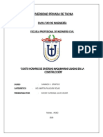 Costo Horario de Diferentes Maquinarias