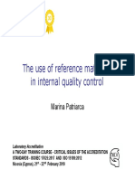 The Use of Reference Materials in Internal Quality Control: Marina Patriarca