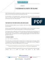 Class 4 - RIGHTS OF THE HUSBAND AND WIFE