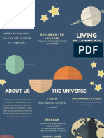 Blue, Cream and Yellow Vector Planets Science Trifold Brochure