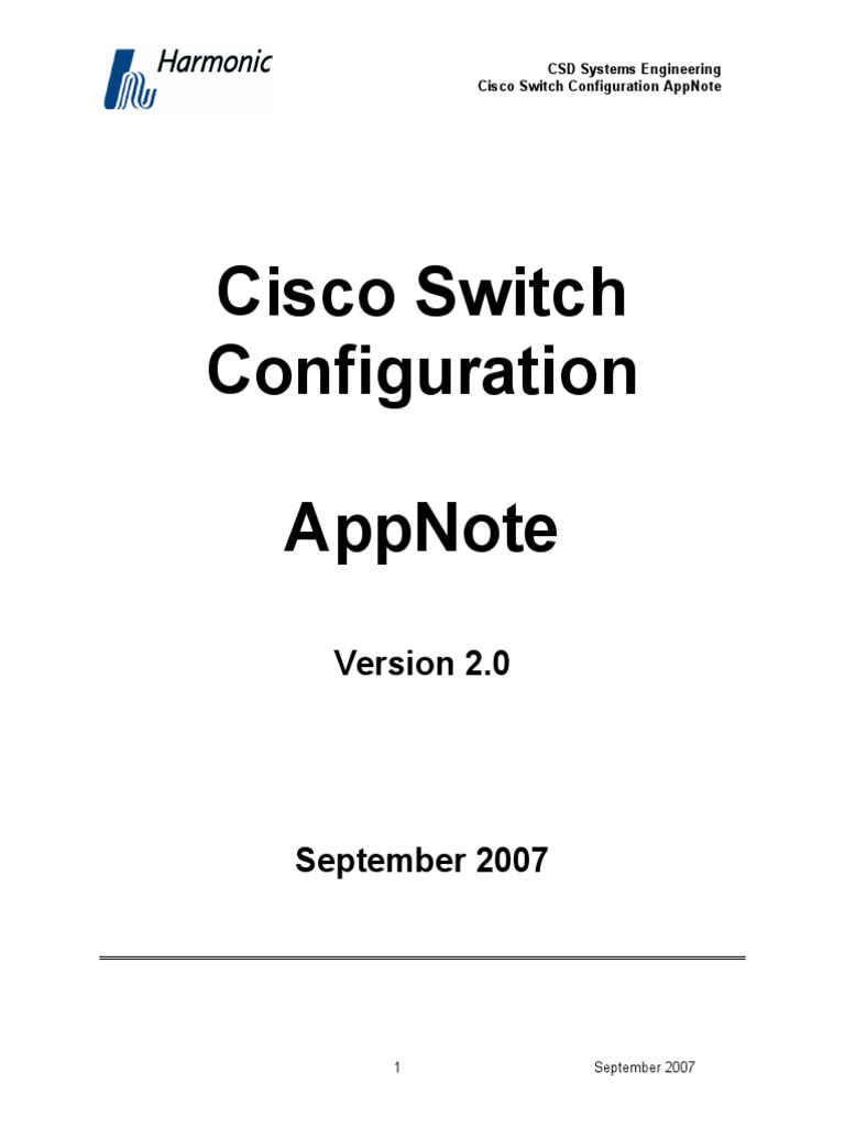Cisco Switch Config v2.0 PDF Computer Network Network Switch