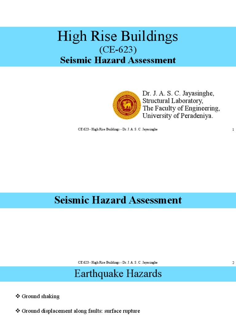 Seismic Hazard Assessment for High Rises | PDF | Earthquakes | Moment ...
