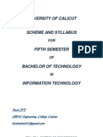 Calicut University S5 IT Syllabus (2007 Admission)