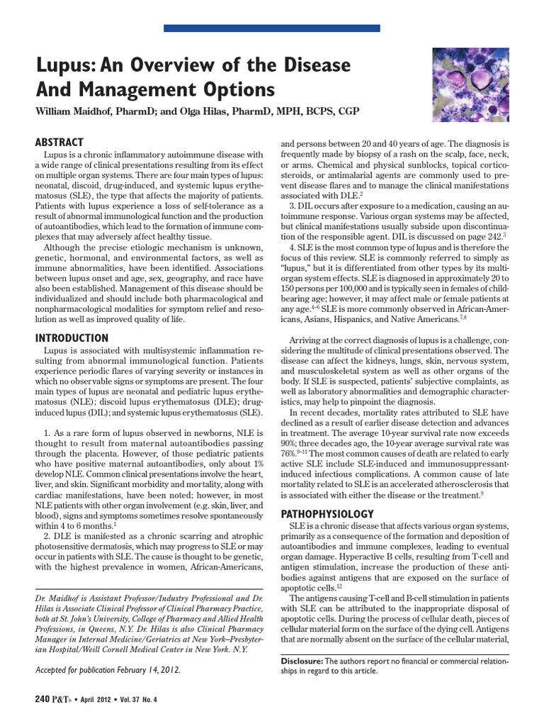 Lupus - An Overview of The Disease and Management Options PDF | PDF ...