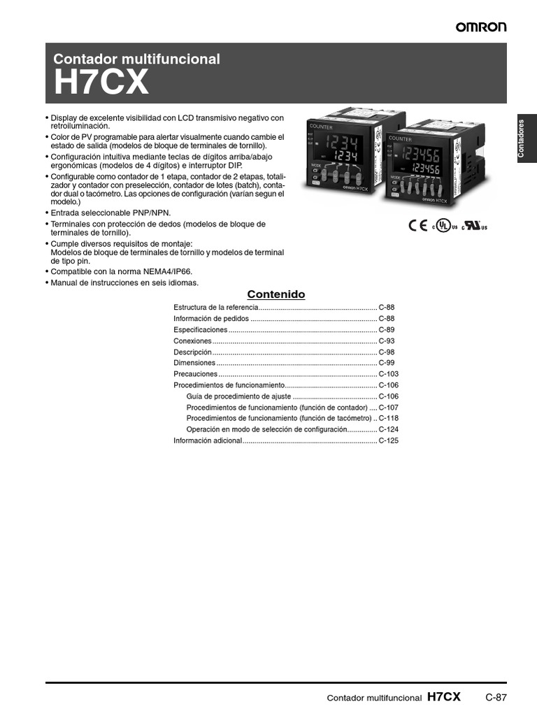 H7HP-AD 243934 OMRON Totalizador/Contador LCD 6 Dígitos Gr