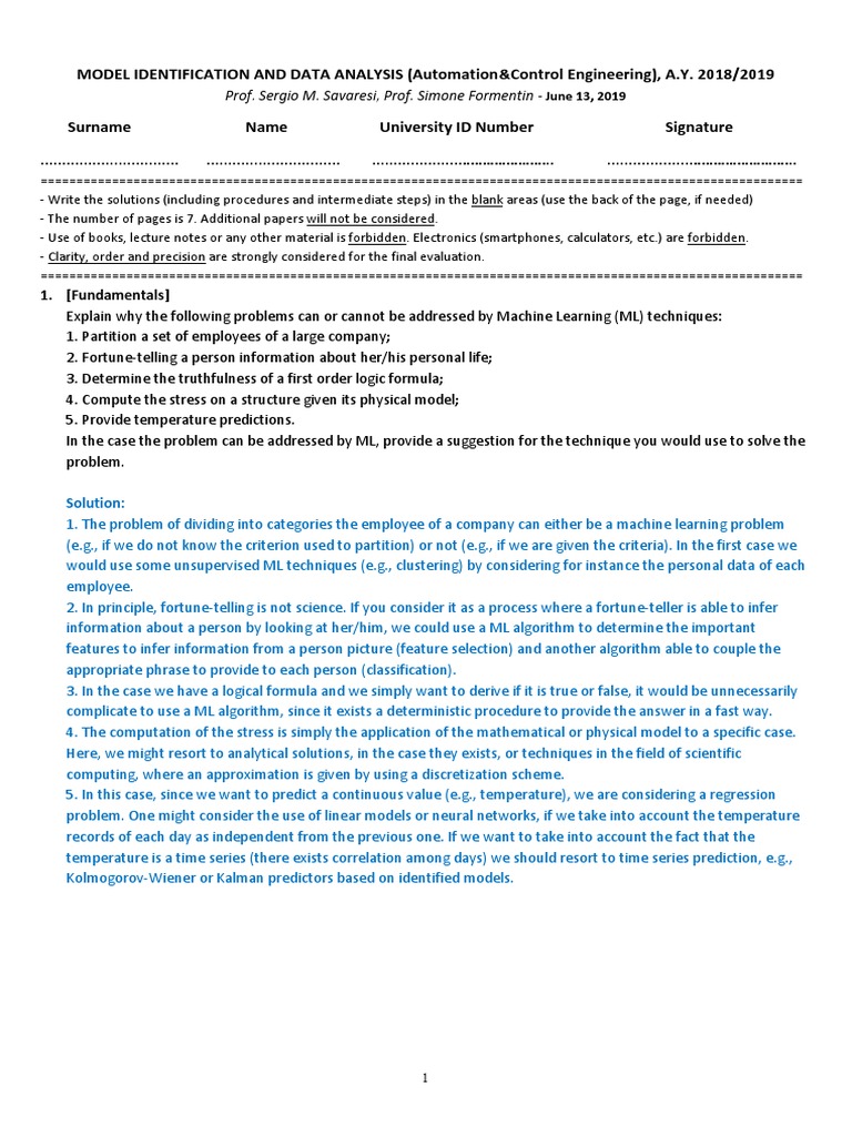 Machine Learning and Data Analysis Techniques | PDF | Logistic ...