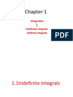 Chapter-1: Integration Indefinite Integrals Definite Integrals