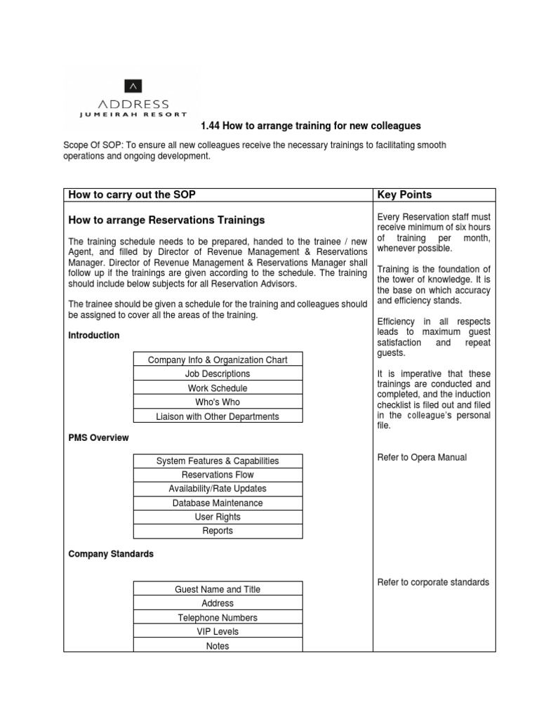 New Colleague Training SOP Guide | PDF | Computing | Business