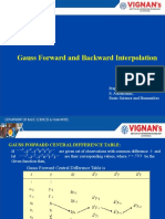 Gauss Forward and Backward Interpolation