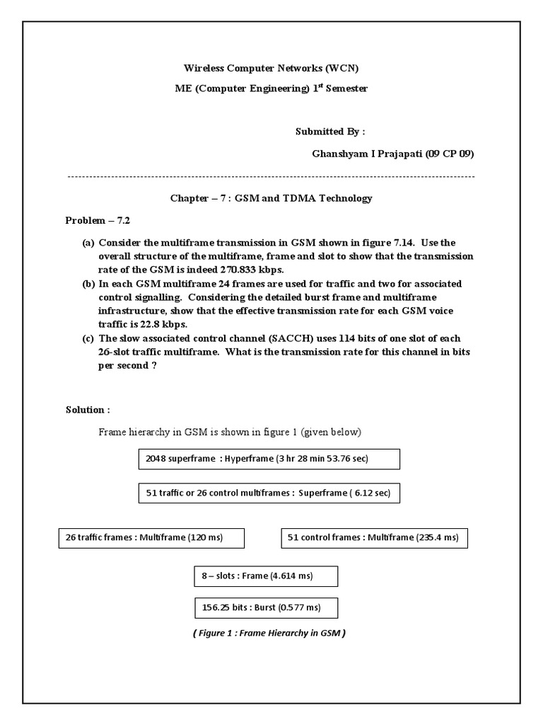 Figure 1: Frame Hierarchy in GSM | PDF | Telecommunications Engineering ...
