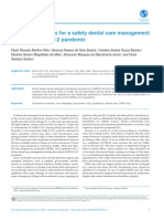 Recommendations For A Safety Dental Care Management During Sars-Cov-2 Pandemic