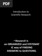 Introduction To Scientific Research