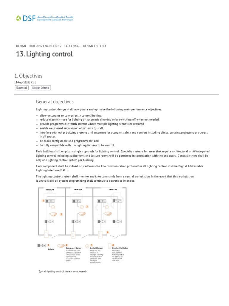 Lighting Control: 1. Objectives | PDF