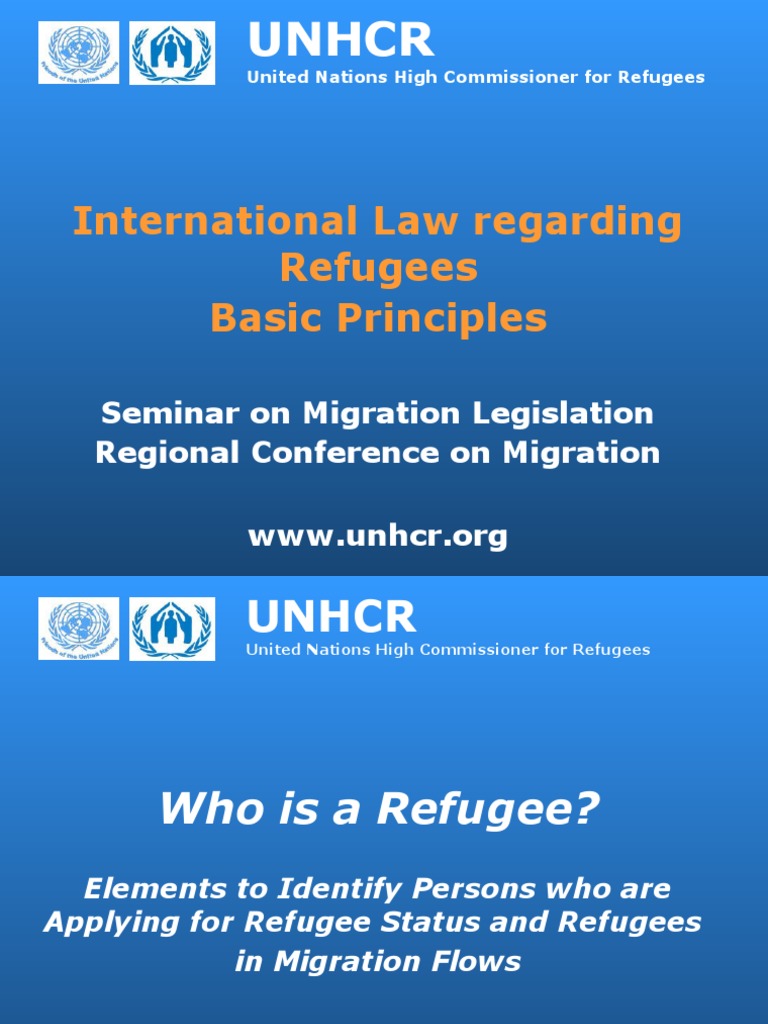 International Law Regarding Refugees Basic Principles: Seminar On ...