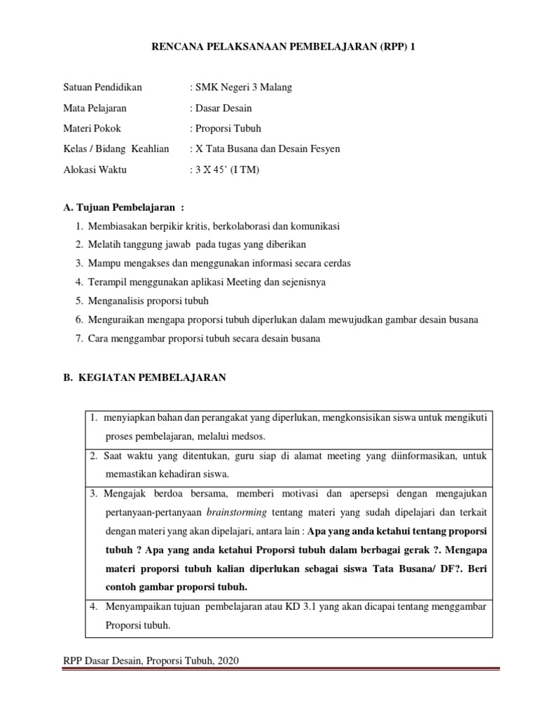 Dasar Desain RPP | PDF | Karier & Perkembangan