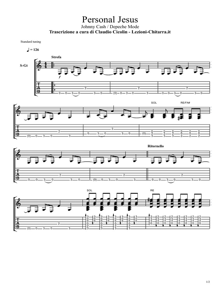 Johnny Cash Personal Jesus PDF Singles (Music) Music