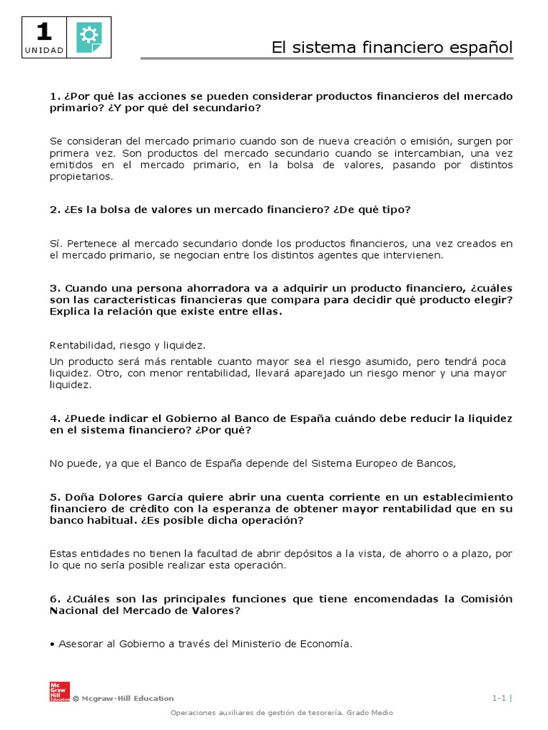 Tema 1 Solucion Ejercicios Repaso | PDF | Sistema financiero | Bancos