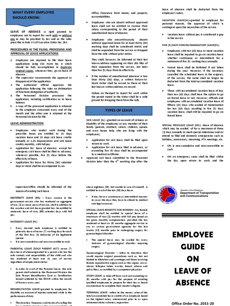 Employee Guide On Leave of Absence PDF | PDF | Career & Growth | Business