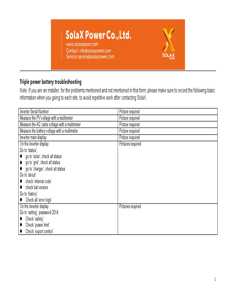 SolaX BMS Error Codes & Troubleshooting | PDF | Power Inverter ...