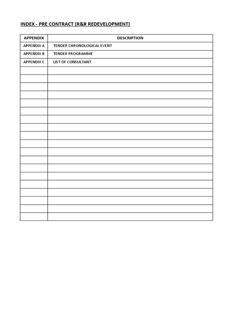 Pre-Contract Tender Documentation | PDF