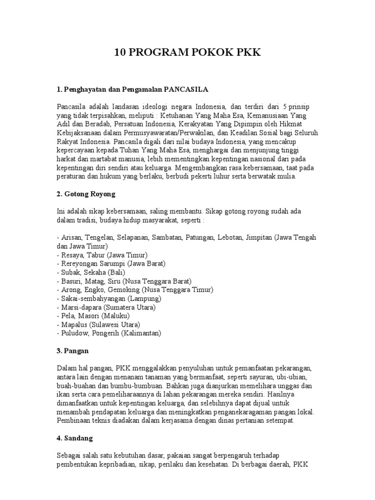 10 PROGRAM POKOK PKK