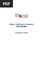 Unit Guide: Fin201 Corporate Finance