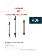 Assignment of Marketing Management
