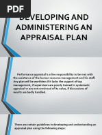 Developing and Administering An Appraisal Plan