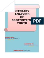 Literary Analysis OF Footnote To Youth: Submitted by