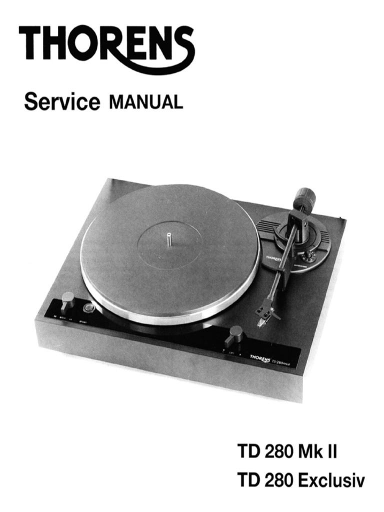 Thorens TD 280 Mk2 Service Manual PDF