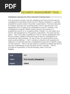 SECURITY ASSESSMENT TOOL