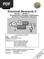 Practical Research 2: Quarter 1 - Module 1: Characteristics, Strengths, Weaknesses, and Kinds of Quantitative Research