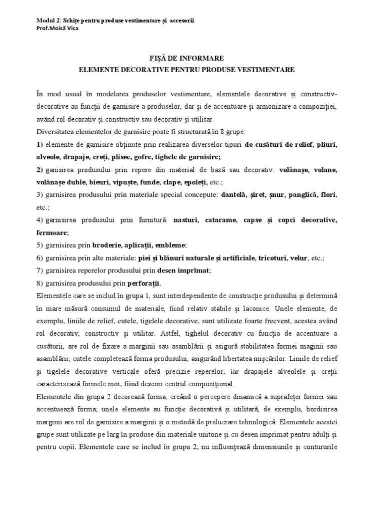 Informare-Elemente Decorative | PDF