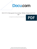 Bus 5110 Managerial Accounting Written Assignment Unit 47