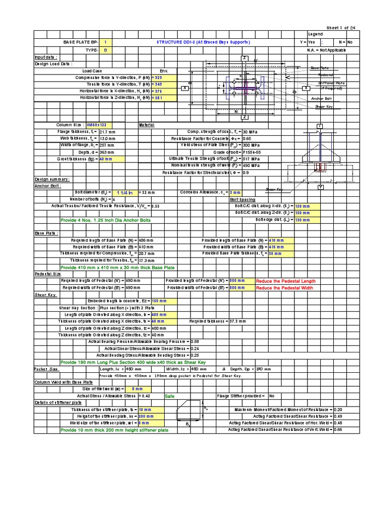 Structural Base Plate Design Guide | PDF | Screw | Strength Of Materials