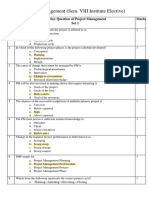 Project Management (Sem. VIII Institute Elective) : Q. No Practice Question of Project Management Set 1 Marks