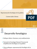 Representacion Fonologica Palabra PDF