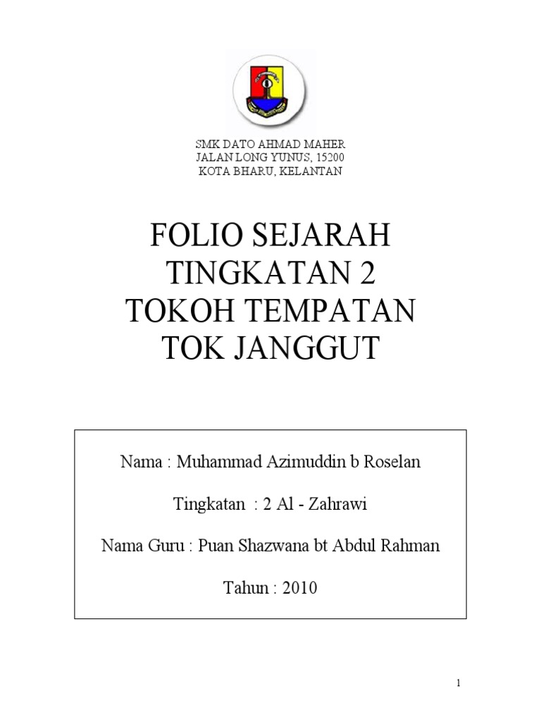 Folio Sejarah Tingkatan 2 Tok Janggut Pdf