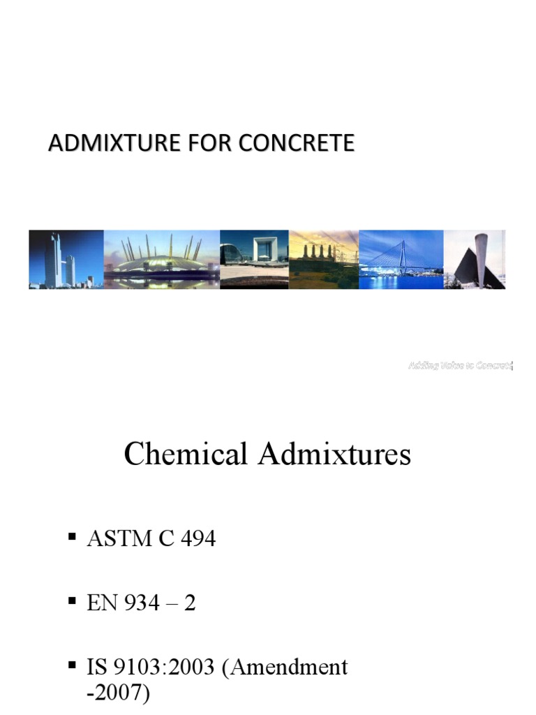 Overview of Concrete Admixtures | PDF | Concrete | Polymers
