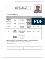 Suvodeep Sarkar: Academic Qualifications