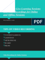 Facilitating Live Learning Sessions and Video Recordings