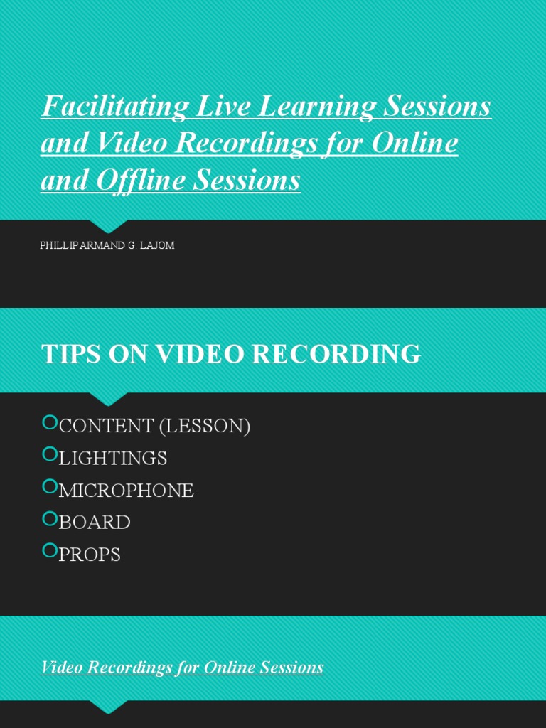 Live Learning & Video Recording Tips | PDF | Application Software | Video