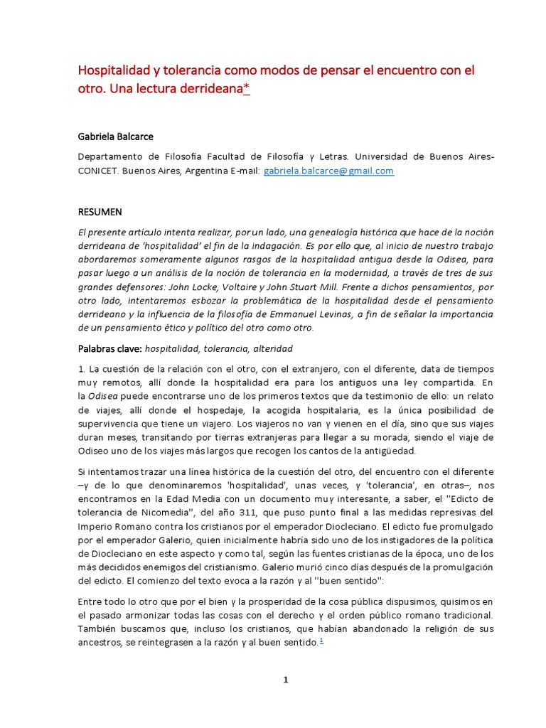Hospitalidad y Tolerancia en el Encuentro | PDF | Voltaire | Tolerancia