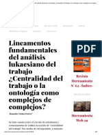 Lineamentos fundamentales del análisis lukacsiano del trabajo ¿Centralidad del trabajo o la ontología como complejos de complejos_